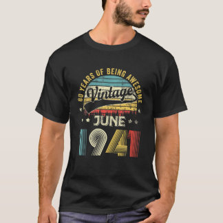 1941年6月限定版レトロ80日目80年 Tシャツ