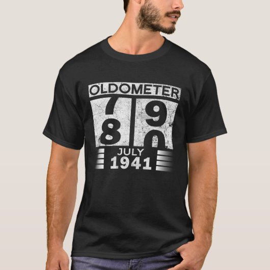 1941年7生まれ月80日オルドメおもしろいータ79-80誕生 Tシャツ (正面)