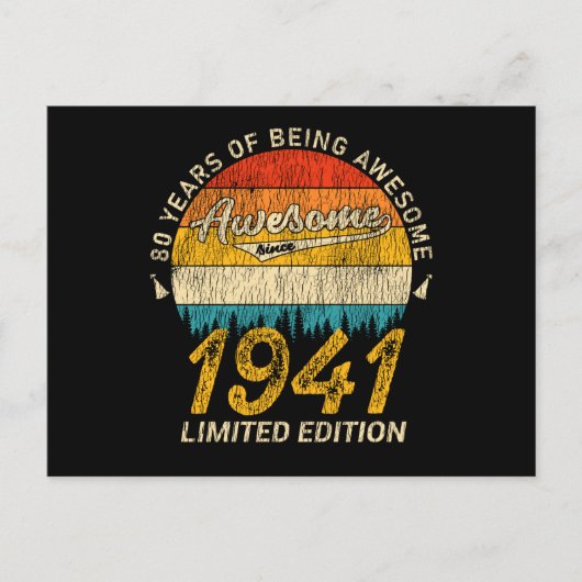 1941 レトロ 84歳 誕生日おめでとう 84回目の誕生日 プレゼント ポストカード (正面)