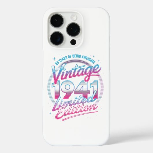 1941 限定版 ビンテージ 記念日 レトロ デザイン Case-Mate iPhoneケース (裏面)