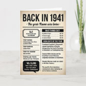 1941 Back in the Day, Fun Facts, 85th Birthday カード (正面)