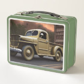 1942ピックアップトラック金属弁当箱 メタルランチボックス (正面)