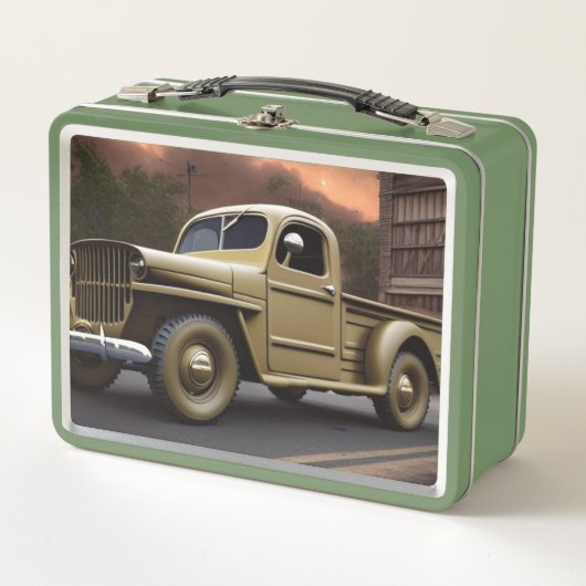 1942ピックアップトラック金属弁当箱 メタルランチボックス (正面)