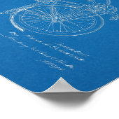 1942ヴィンテージシュウィン自転車特許ブループリントアート ポスター (角)