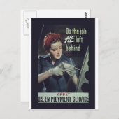 1942年から1945年までの第2離れ次世界大戦ポスターの裏で彼の仕事をする ポストカード (正面/裏面)