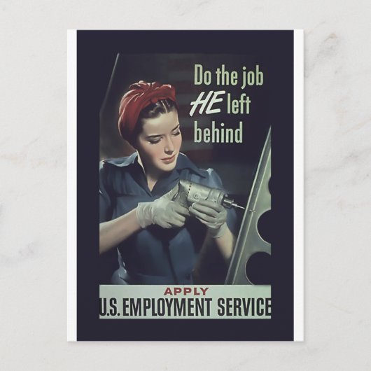 1942年から1945年までの第2離れ次世界大戦ポスターの裏で彼の仕事をする ポストカード (正面)
