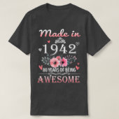 1942年に作られたフローラ80歳80誕生日ギフト Tシャツ (デザイン正面)