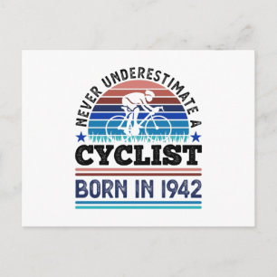 1942年に生まれたサイクリスト 80歳の誕生日プレゼント 自転車 ポストカード