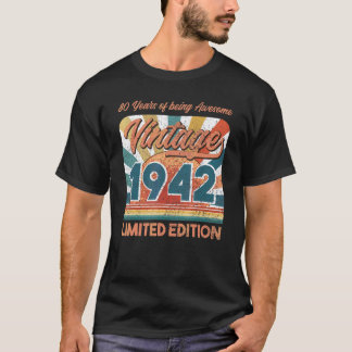 1942年に製作された素敵な80歳の誕生日Tシャツ 80歳 Tシャツ