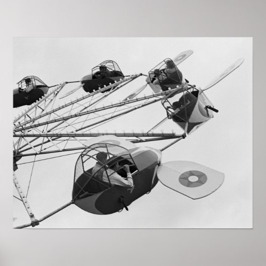 1942年のカーニバル+乗り物。ヴィンテージ写真 ポスター (正面)