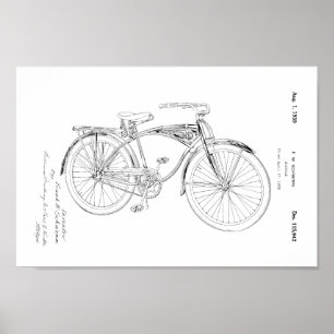 1942年のヴィンテージのSchwinnの自転車のパテントの芸術のプリント ポスター