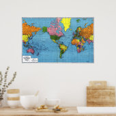 1942年の世界地図 ポスター (キッチン)