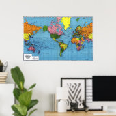 1942年の世界地図 ポスター (ホームオフィス)