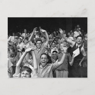 1942年の野球の試合の子供たち ポストカード