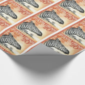 1942年のRuanda Urundiのシマウマの切手 ラッピングペーパー (角)