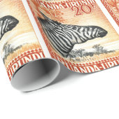 1942年のRuanda Urundiのシマウマの切手 ラッピングペーパー (ロールコーナー)