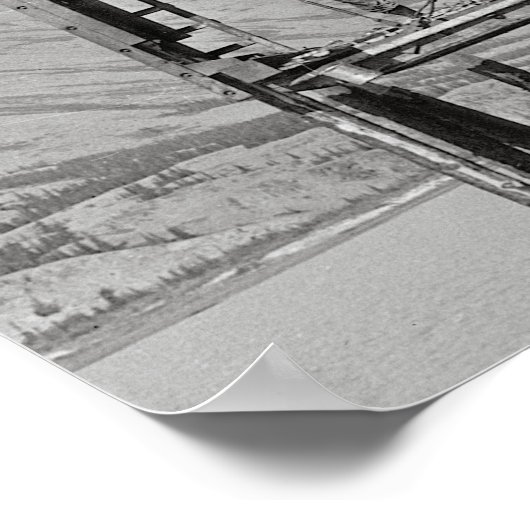 1942年アラスカの橋の建設業者。ヴィンテージ写真 ポスター (角)