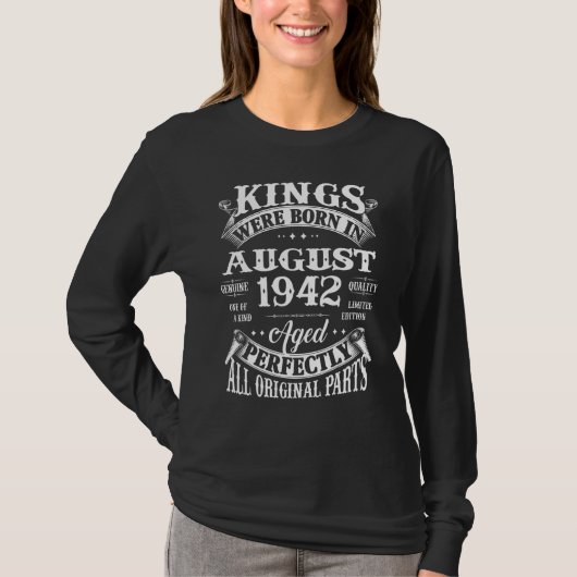 1942年メンズ80生まれ誕生日For Kings威厳がある 8 Tシャツ (正面)