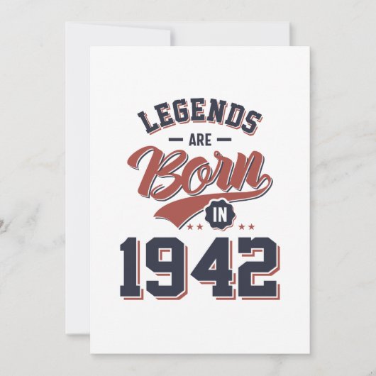 1942年伝説は生まれる誕生日ギフト 招待状 (正面)