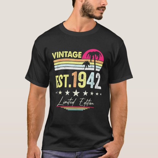 1942年創業 ビンテージ 1942 限定版 80歳の誕生日 Tシャツ (正面)