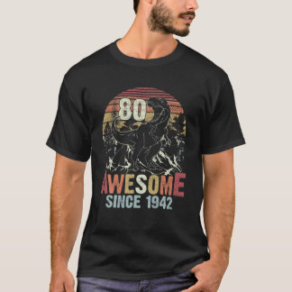 1942年素晴らし以来の恐竜レックス80番目の誕生日デコ Tシャツ
