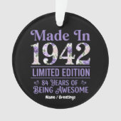 1942年製 フローラル 84歳の誕生日 おめでとう オーナメント (正面)