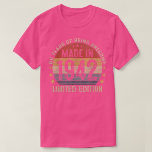 1942年限定版80年ギフト80t tシャツ (デザイン正面)