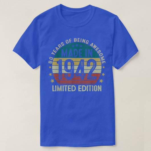 1942年限定版80tで作られた80年の贈り物 tシャツ (デザイン正面)
