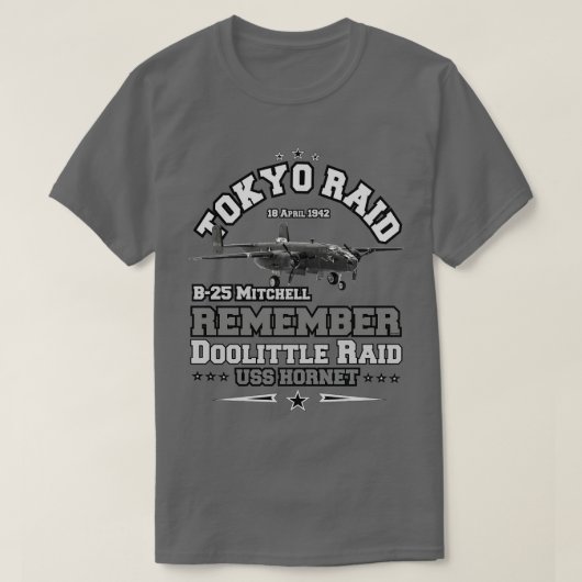 1942年4月18日の東京raid b25 mitchellを思い出す tシャツ (デザイン正面)