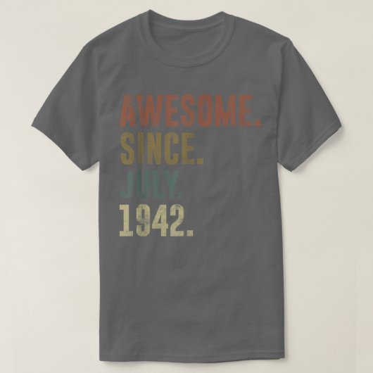 1942年7月以素晴らし降80番目の誕生日ヴィンテージ Tシャツ (デザイン正面)