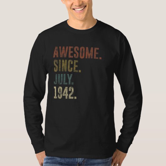 1942年7月以素晴らし降80番目の誕生日ヴィンテージ Tシャツ (正面)
