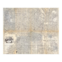 1942年 ロサンゼルス ビンテージ地図ポスター