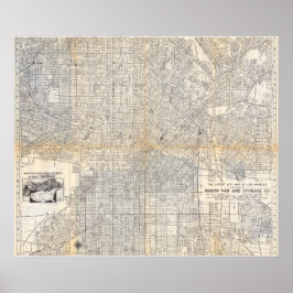 1942年 ロサンゼルス ビンテージ地図ポスター ポスター