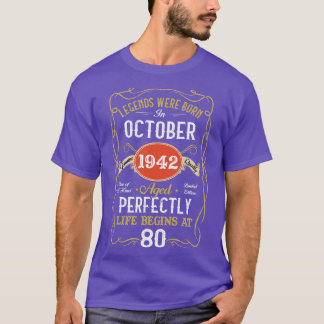1942生まれ年10月のレジェンド80誕生日80年 Tシャツ