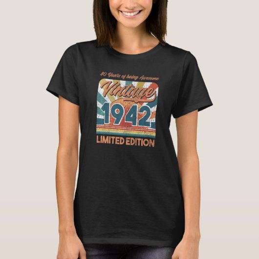 1942素晴らし年80歳で作られた80番目の誕生日ティー Tシャツ (正面)