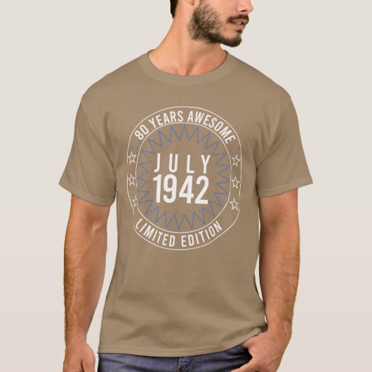 1942 80歳の誕生日プレゼントに最適なヴィンテージアイテム Tシャツ (正面)