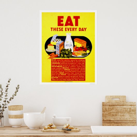 1942 WPA食べの毎日 ポスター (キッチン)