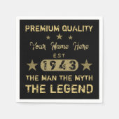 1943おもしろい年誕生日人伝説 スタンダードカクテルナプキン (正面)