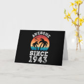 1943年から素晴らしい 80歳の誕生日プレゼント カード (黄色い花)