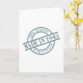 1943年の丸ゴム印ロゴ誕生年 カード (黄色い花)