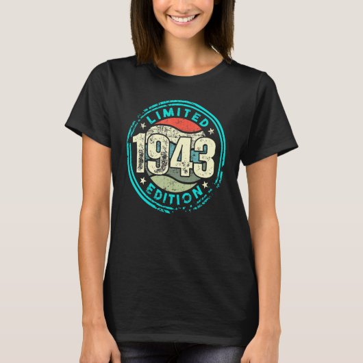 1943年の生まれヴィンテージとの誕生日 Tシャツ (正面)