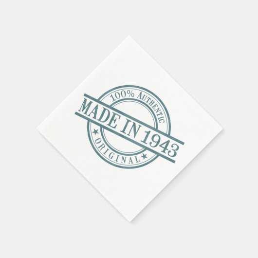 1943年の誕生年間の丸ゴム印のロゴで作られる スタンダードカクテルナプキン (角)