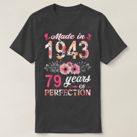 1943年フローラ79歳79誕生日ギフト作 Tシャツ (デザイン正面)