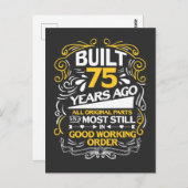 1943年生まれの75歳の方への75歳の誕生日プレゼント ポストカード (正面/裏面)