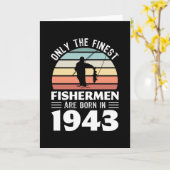 1943年生まれ80誕生日魚釣りギフトの漁師 カード (黄色い花)