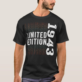 1943年限定版 すごい80歳の誕生日 Tシャツ