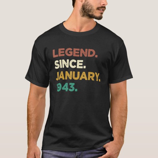 1943年1月80日誕生以来80年の伝説 Tシャツ (正面)