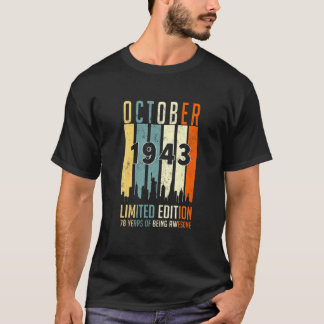 1943年10月ヴィンテージ限定版 78歳の誕生日 78 Tシャツ