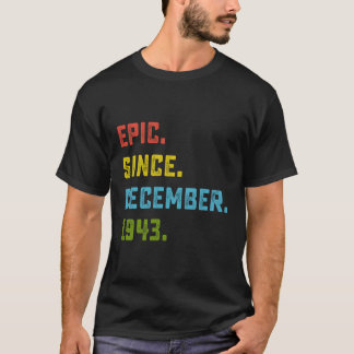 1943年12月以来の叙事詩80th誕生日ギフト80Yea Tシャツ