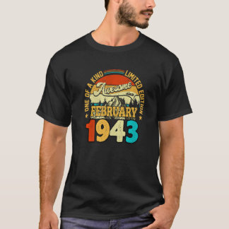 1943年2月以来 すばらしい80歳 80歳の誕生日 Tシャツ
